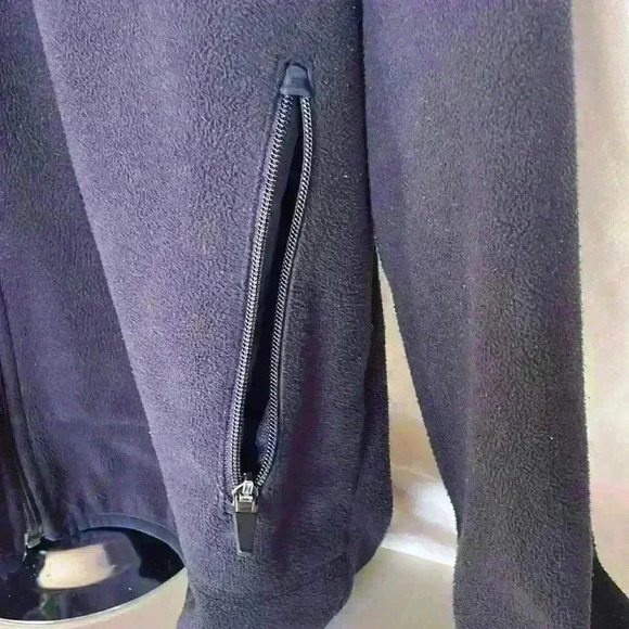 Lands End Mens black fleece jacket with 7 pockets zipper closure - Picture 6 of 14